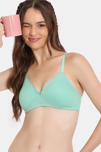 Buy Rosaline Padded Non Wired Medium Coverage T-Shirt Bra - Neptune Green